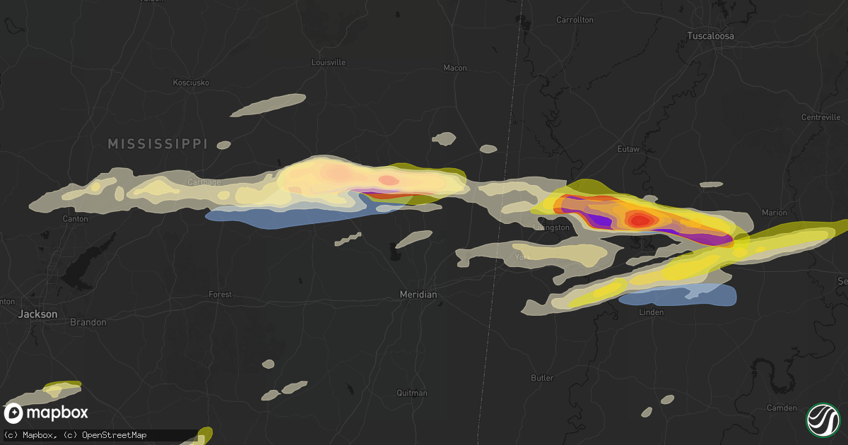 Hail map in Daleville, MS on May 6, 2026