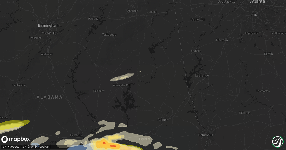 Hail map in Daviston, AL on May 6, 2026