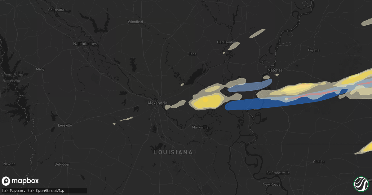 Hail map in Deville, LA on May 6, 2026