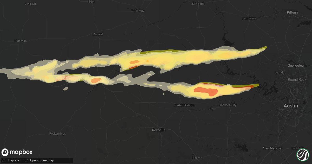 Hail map in Doss, TX on May 6, 2026