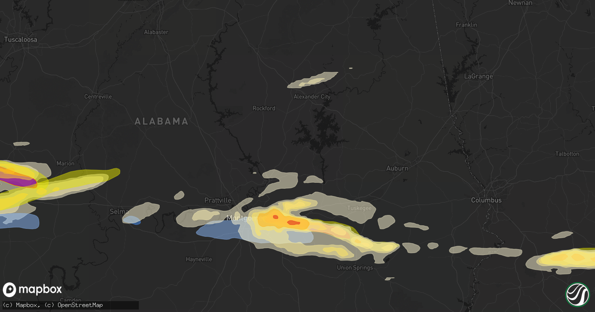 Hail map in Eclectic, AL on May 6, 2026