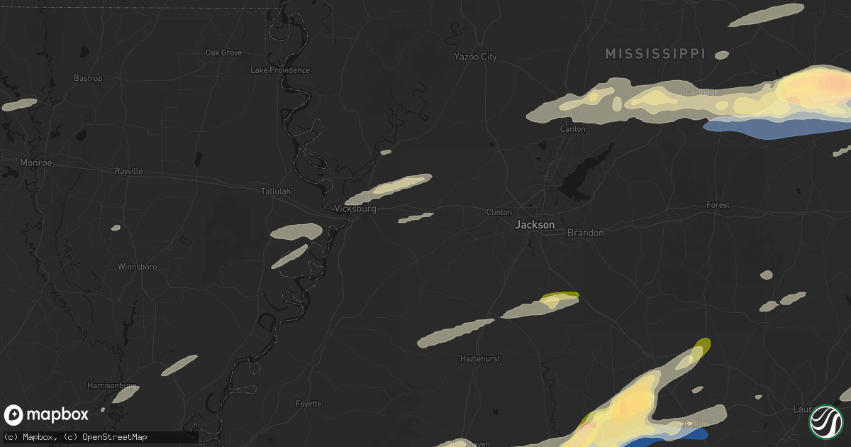 Hail map in Edwards, MS on May 6, 2026
