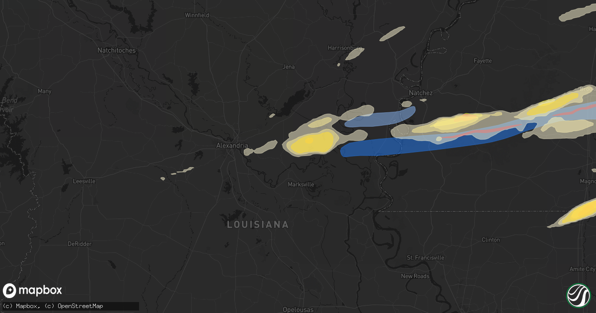 Hail map in Effie, LA on May 6, 2026
