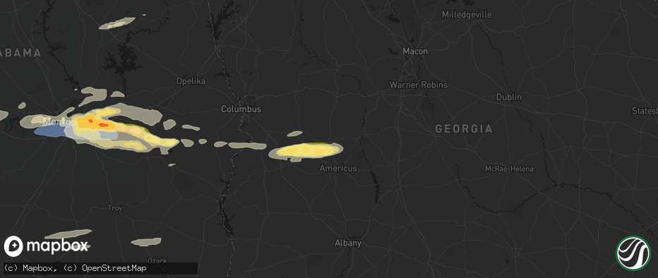 Hail map in Ellaville, GA on May 6, 2026