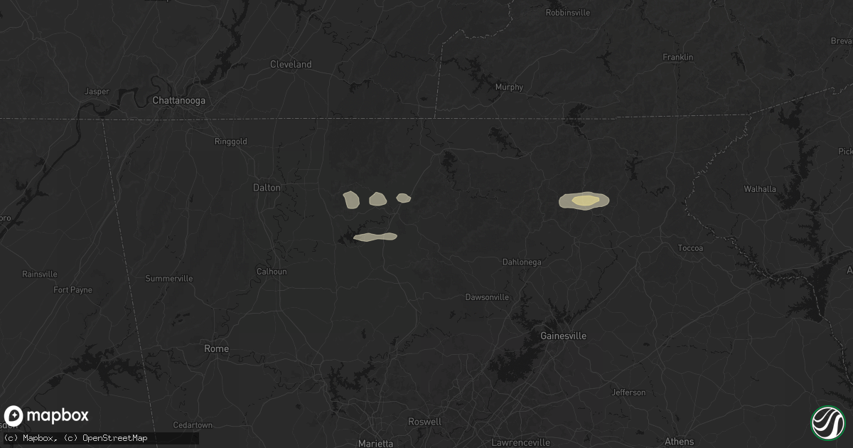 Hail map in Ellijay, GA on May 6, 2026