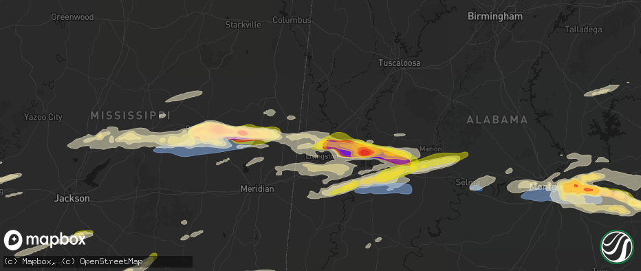 Hail map in Epes, AL on May 6, 2026