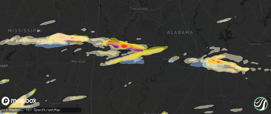 Hail map in Faunsdale, AL on May 6, 2026