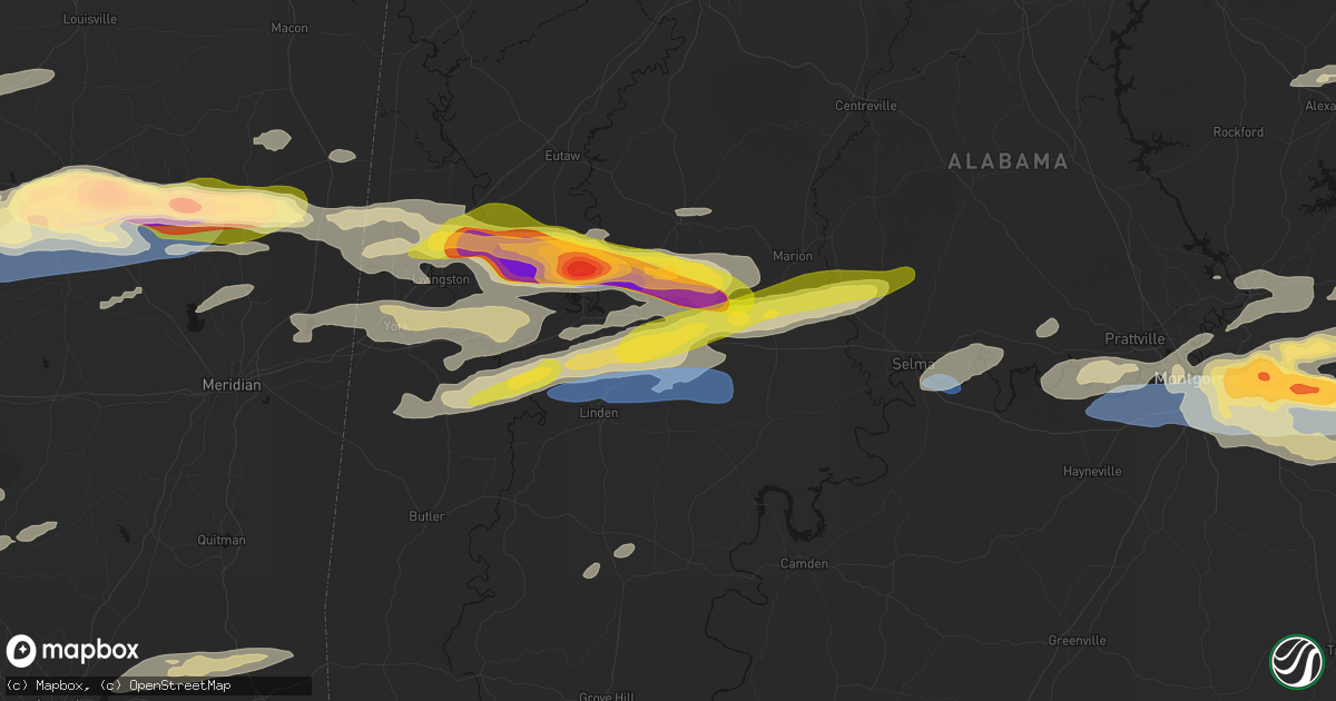 Hail map in Faunsdale, AL on May 6, 2026