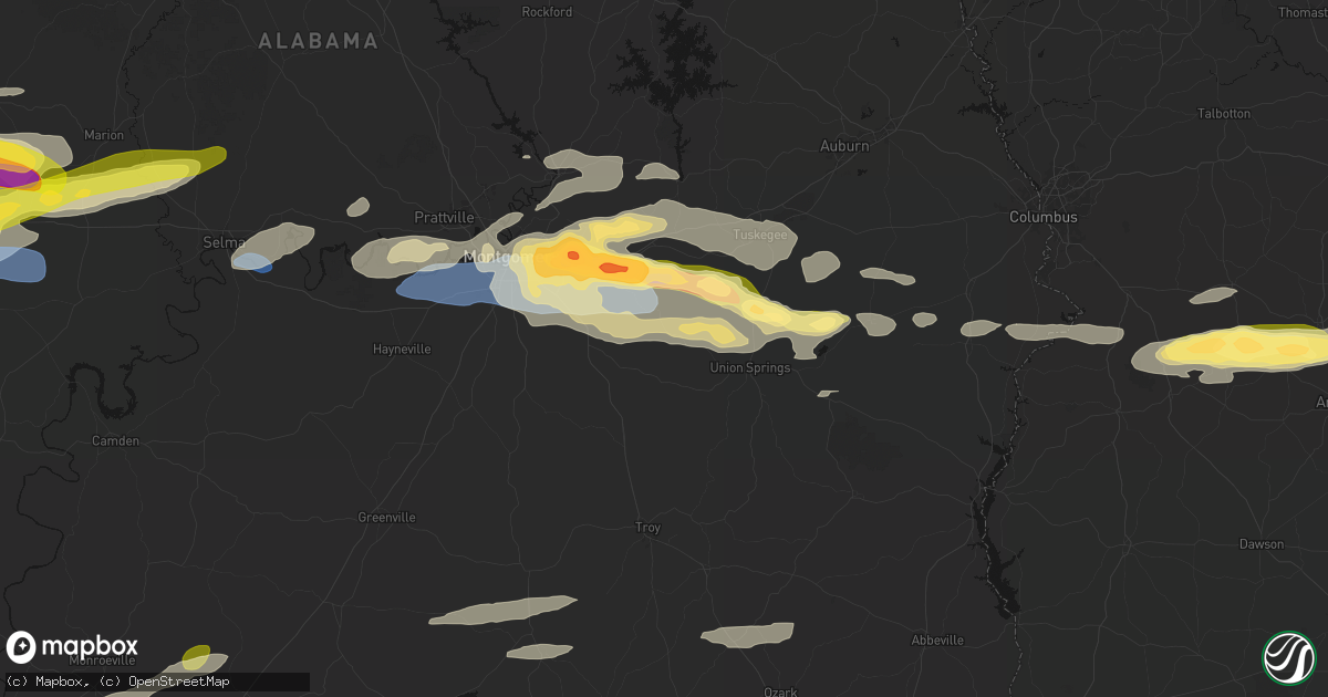 Hail map in Fitzpatrick, AL on May 6, 2026