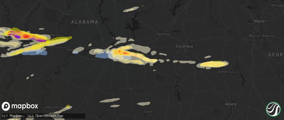 Hail map in Fort Davis, AL on May 6, 2026