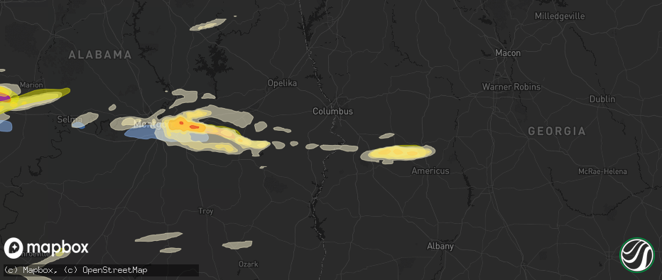 Hail map in Fort Mitchell, AL on May 6, 2026