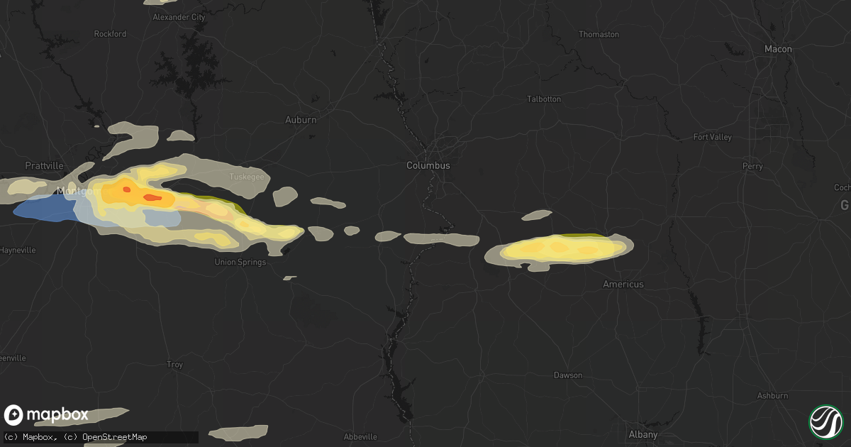 Hail map in Fort Mitchell, AL on May 6, 2026