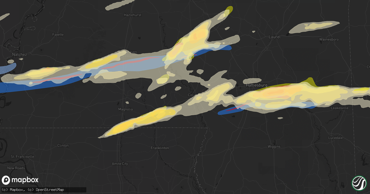 Hail map in Foxworth, MS on May 6, 2026