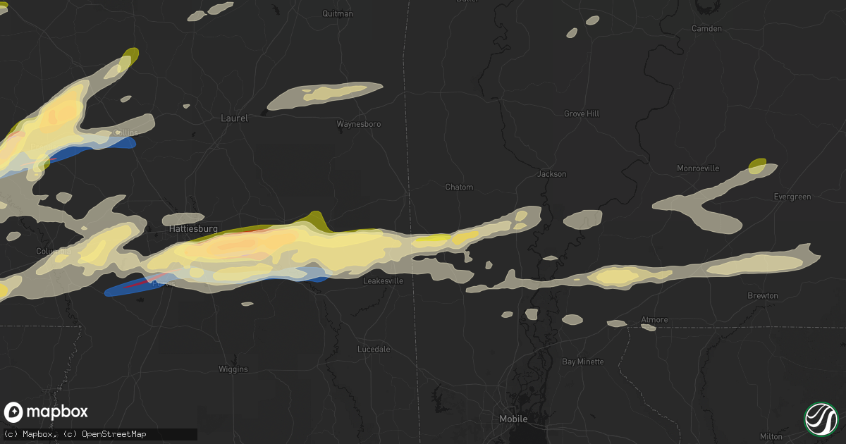 Hail map in Fruitdale, AL on May 6, 2026