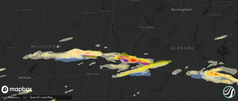 Hail map in Gainesville, AL on May 6, 2026