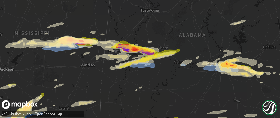 Hail map in Gallion, AL on May 6, 2026