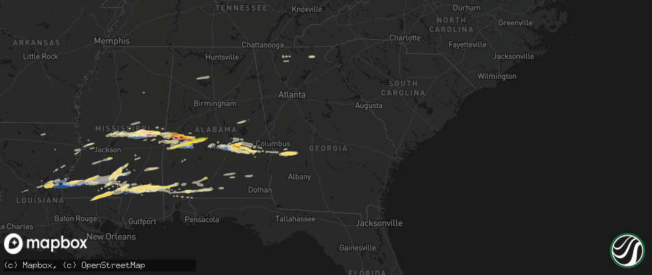 Hail map in Georgia on May 6, 2026