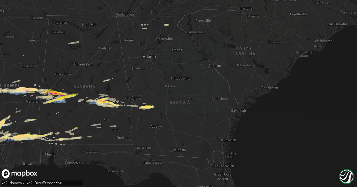 Hail map in Georgia on May 6, 2026