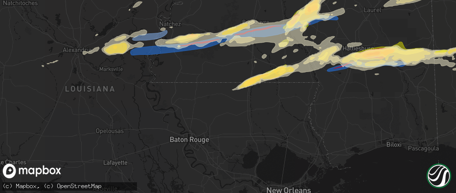 Hail map in Greensburg, LA on May 6, 2026