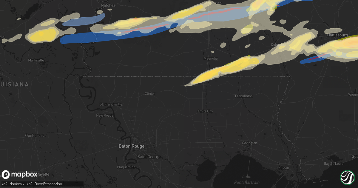 Hail map in Greensburg, LA on May 6, 2026