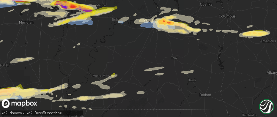 Hail map in Greenville, AL on May 6, 2026