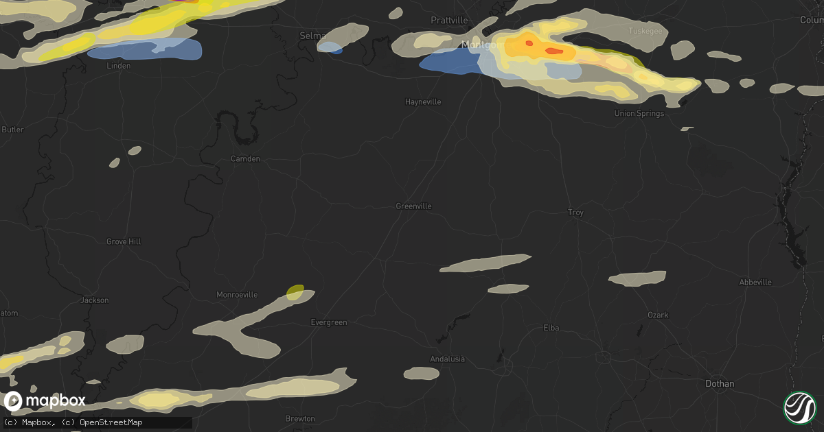 Hail map in Greenville, AL on May 6, 2026