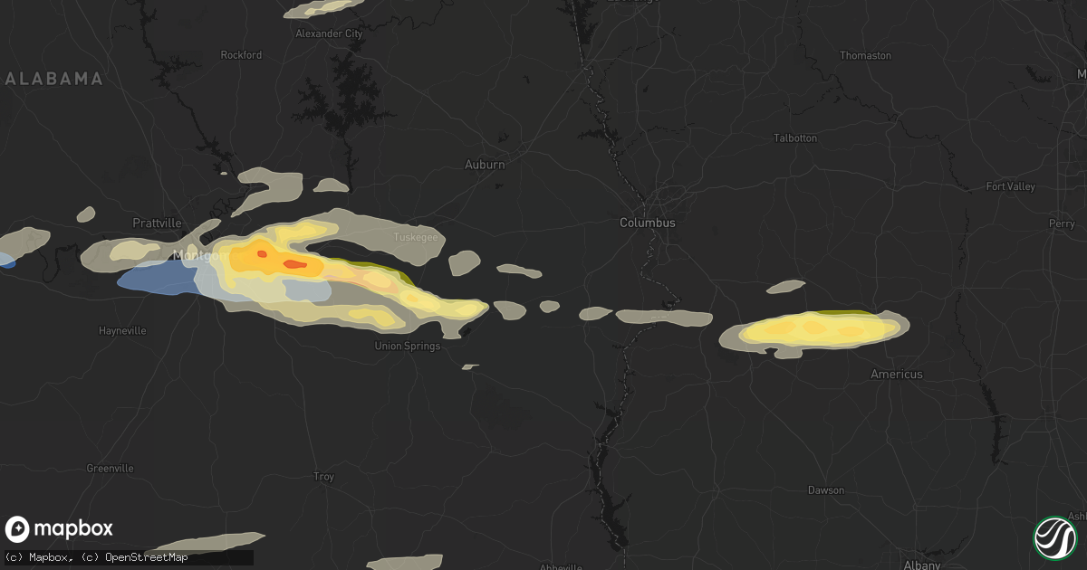 Hail map in Hatchechubbee, AL on May 6, 2026