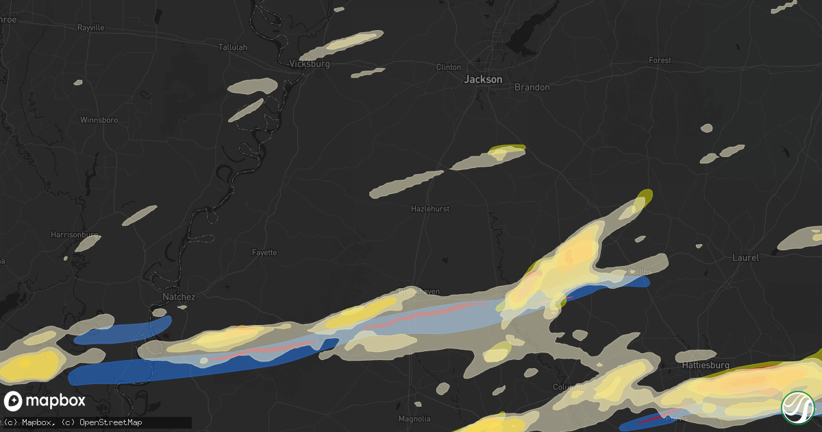 Hail map in Hazlehurst, MS on May 6, 2026