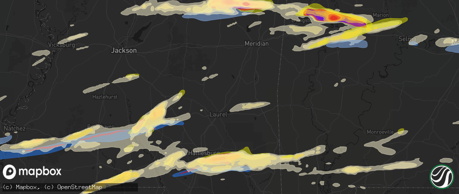 Hail map in Heidelberg, MS on May 6, 2026