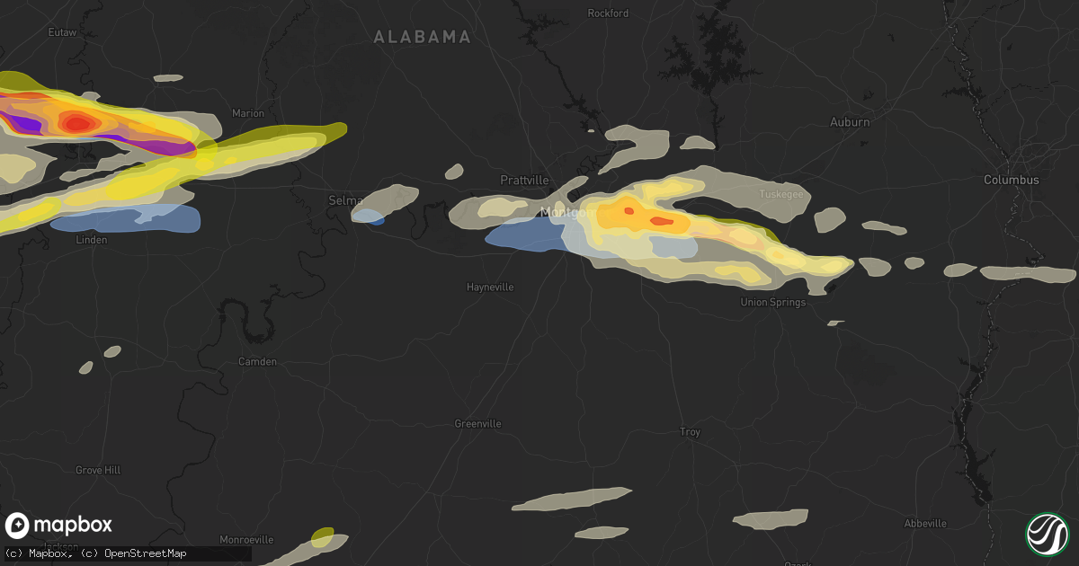 Hail map in Hope Hull, AL on May 6, 2026