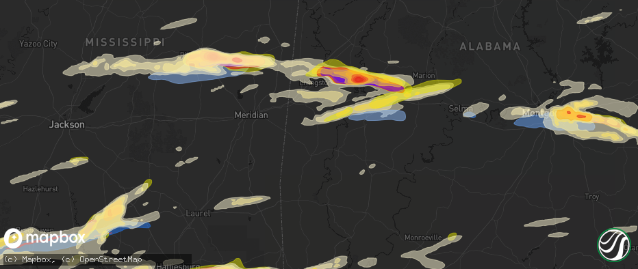 Hail map in Jachin, AL on May 6, 2026