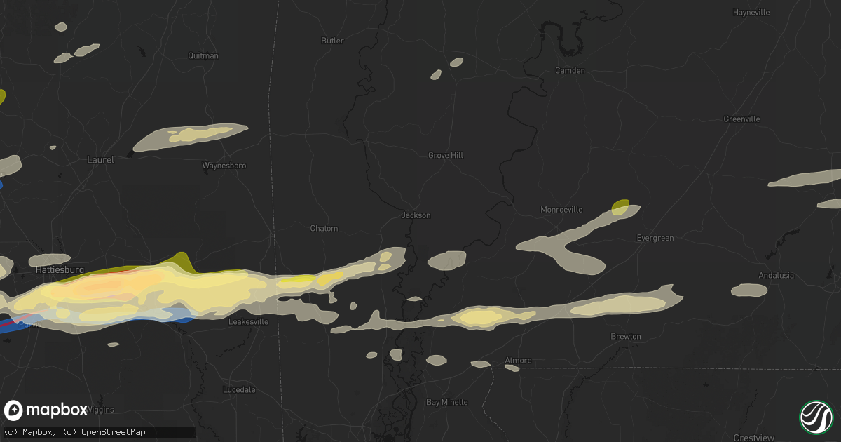 Hail map in Jackson, AL on May 6, 2026