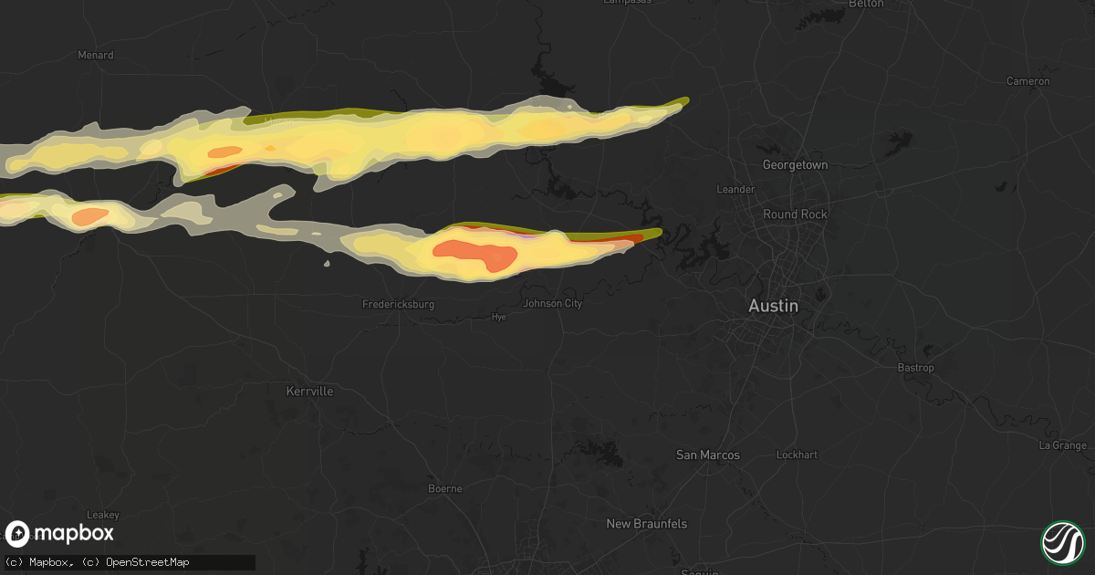 Hail map in Johnson City, TX on May 6, 2026