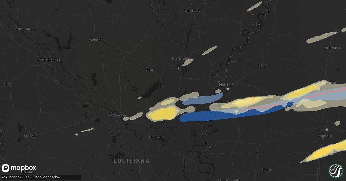 Hail map in Jonesville, LA on May 6, 2026