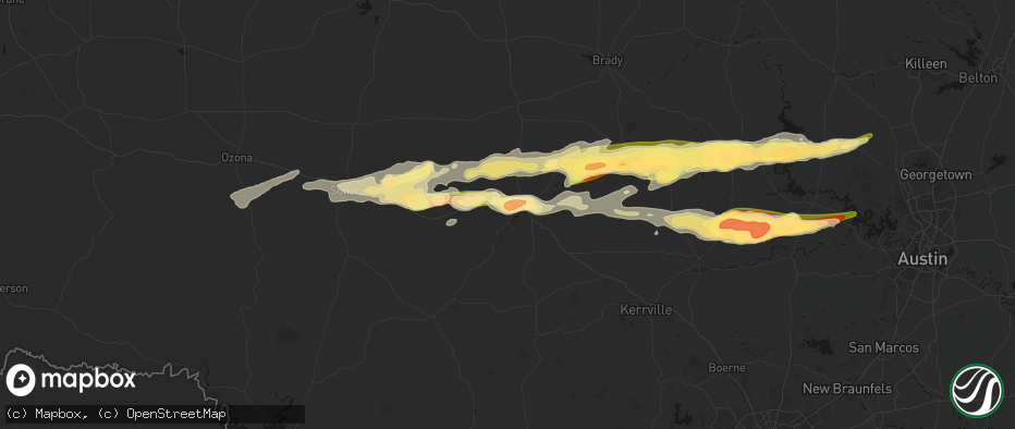 Hail map in Junction, TX on May 6, 2026