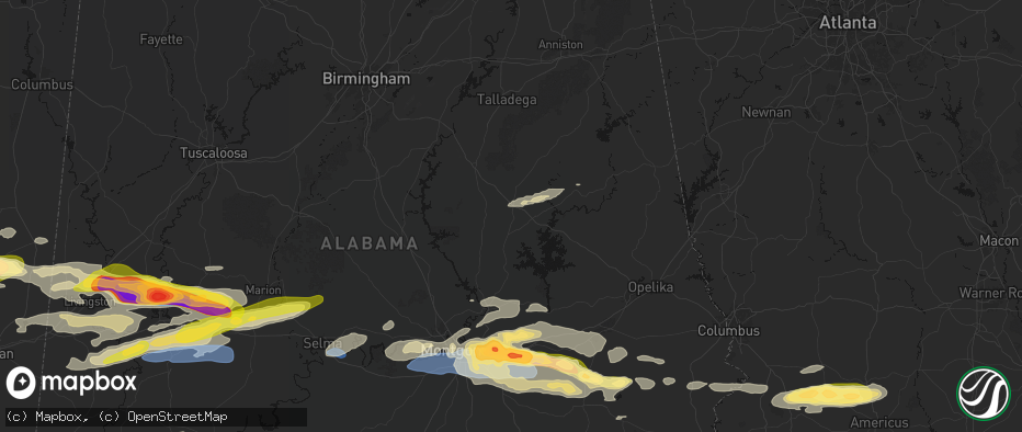 Hail map in Kellyton, AL on May 6, 2026