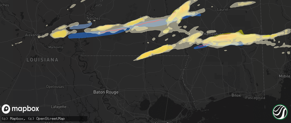 Hail map in Kentwood, LA on May 6, 2026