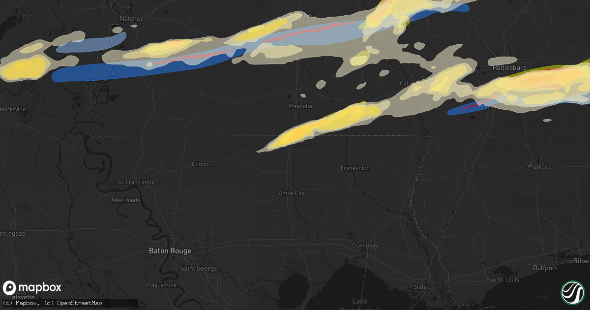 Hail map in Kentwood, LA on May 6, 2026