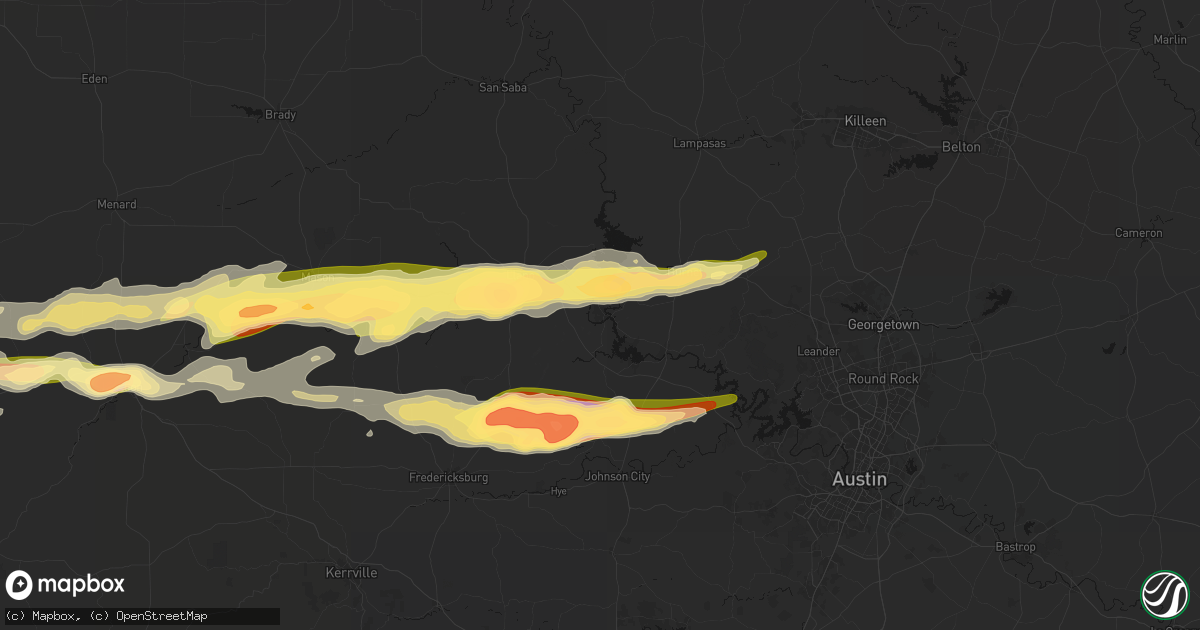 Hail map in Kingsland, TX on May 6, 2026