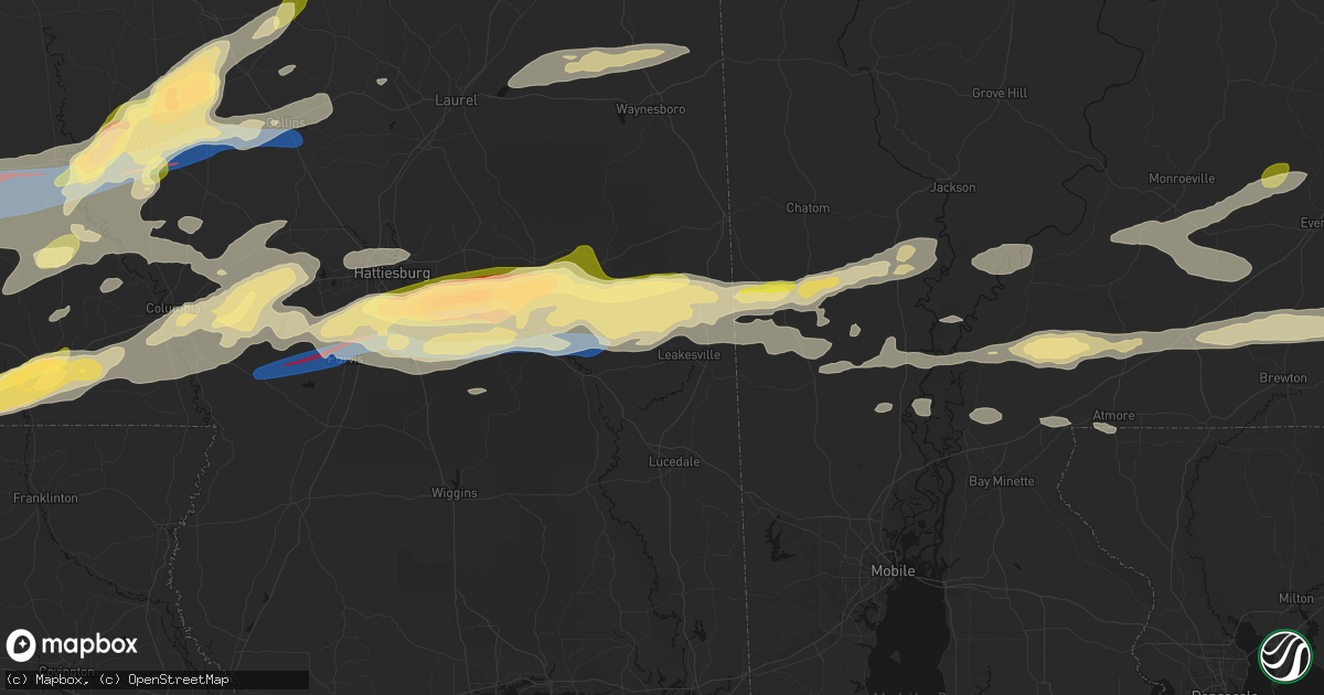 Hail map in Leakesville, MS on May 6, 2026