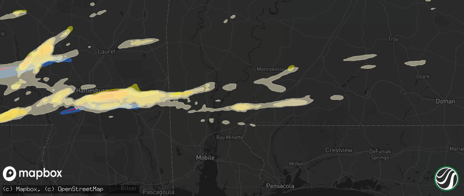Hail map in Little River, AL on May 6, 2026