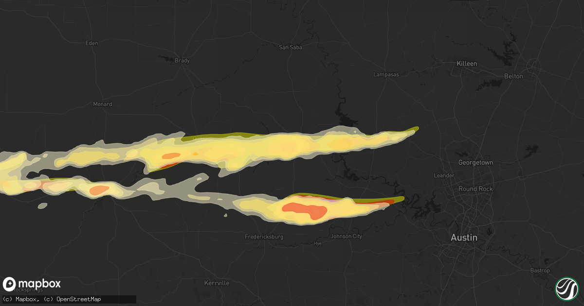 Hail map in Llano, TX on May 6, 2026