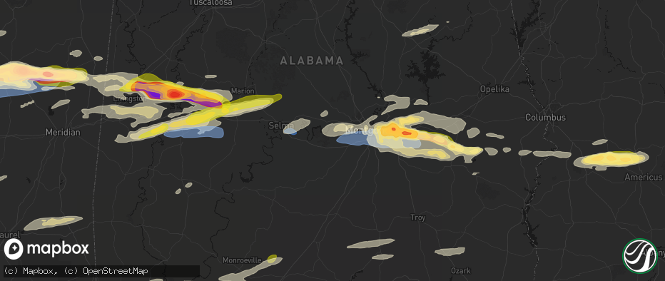 Hail map in Lowndesboro, AL on May 6, 2026