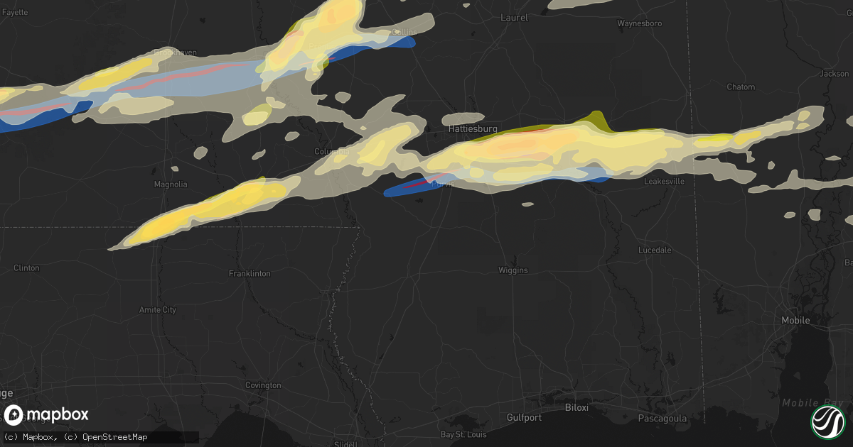 Hail map in Lumberton, MS on May 6, 2026