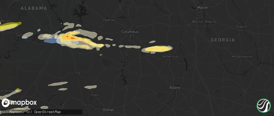 Hail map in Lumpkin, GA on May 6, 2026