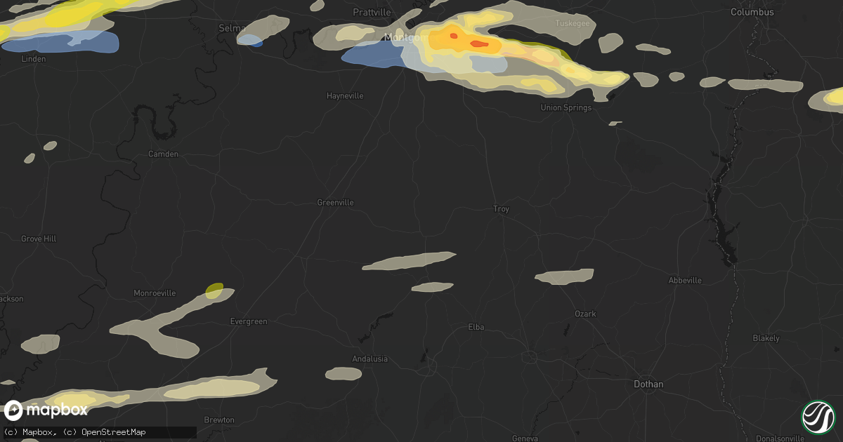 Hail map in Luverne, AL on May 6, 2026