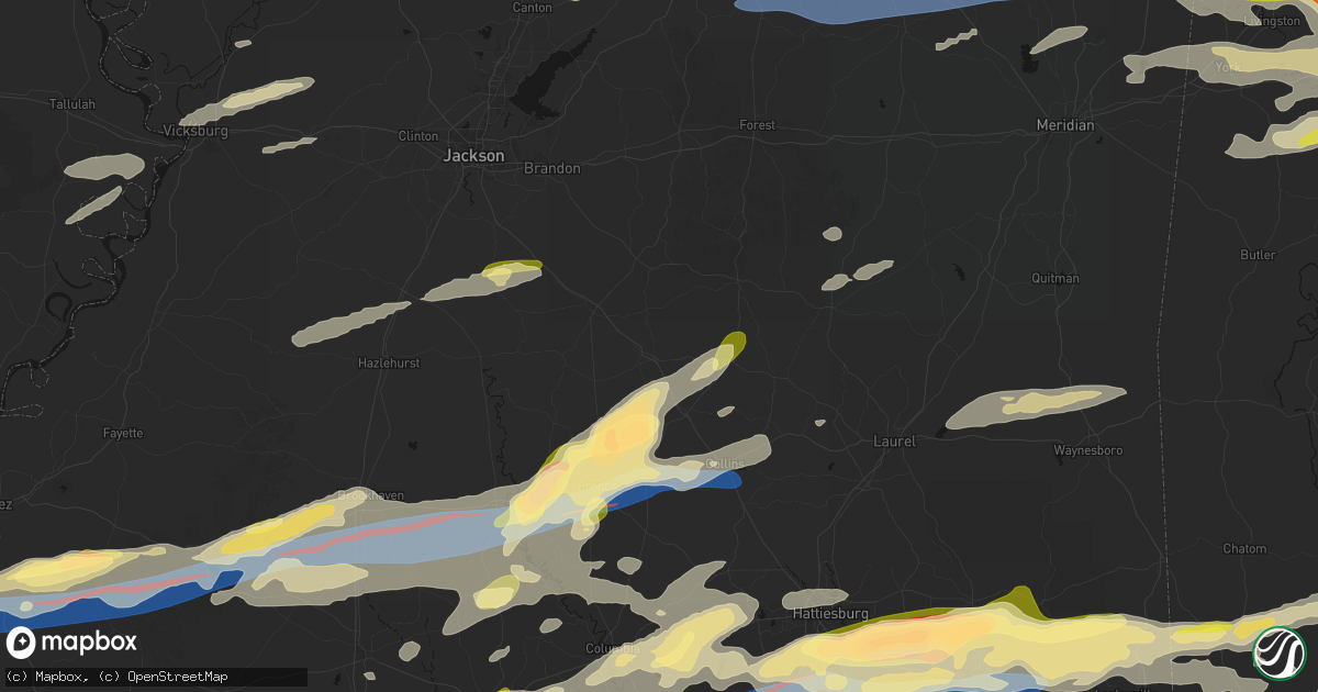 Hail map in Magee, MS on May 6, 2026