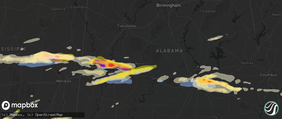 Hail map in Marion, AL on May 6, 2026