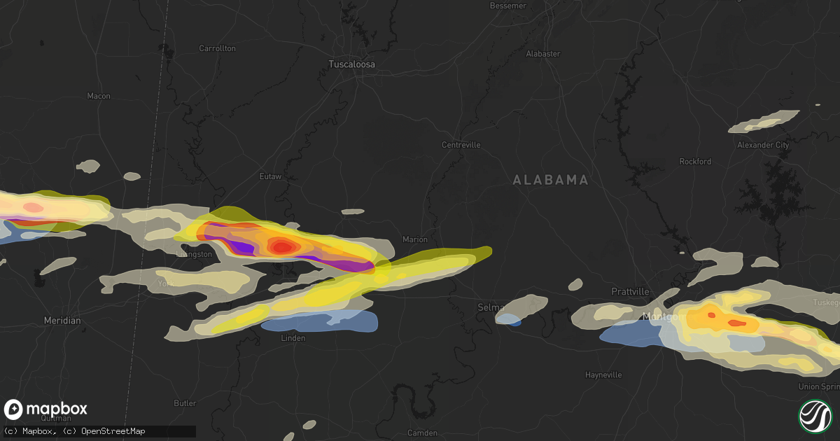 Hail map in Marion, AL on May 6, 2026