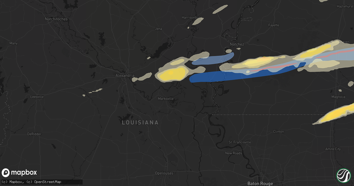Hail map in Marksville, LA on May 6, 2026